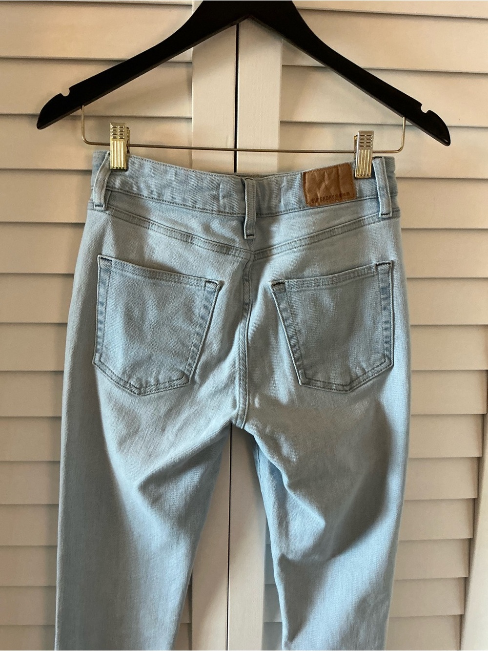 Superdry Light Blue Skinny High-Rise Ripped Knee Jeans Size 27 - Picture 6 of 14